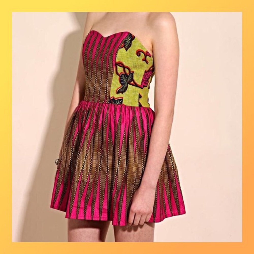 Boxing Kitten Tribal Strapless Dress